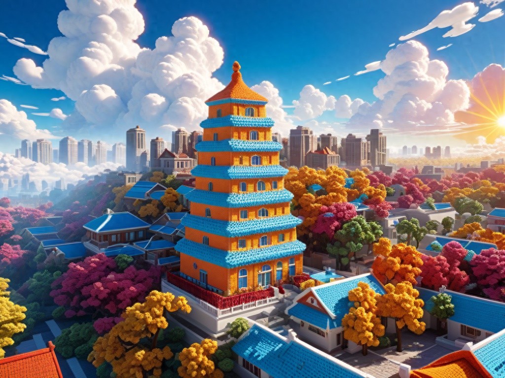 AI大模型让西安地标穿上彩色毛衣，创意美图背后的秘密揭晓  第1张