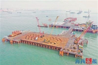 震撼！福建省最大跨径悬索桥东主塔桩基完工，厦金大桥迈入水上施工新阶段