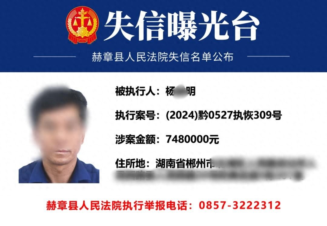 揭秘2024年贵州赫章县失信黑名单：涉案748万，这些人将面临哪些限制？  第1张