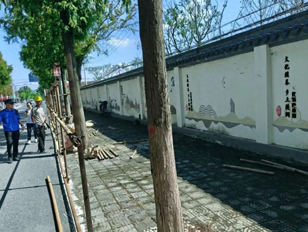 崇明城管执法：生锈脚手架隐患大，整改后安全升级，法律小讲堂解读轻微违法处理  第1张