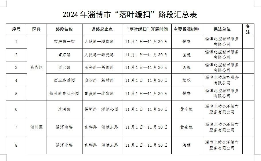 淄博 35 条道路落叶缓扫，留住最美秋景  第3张