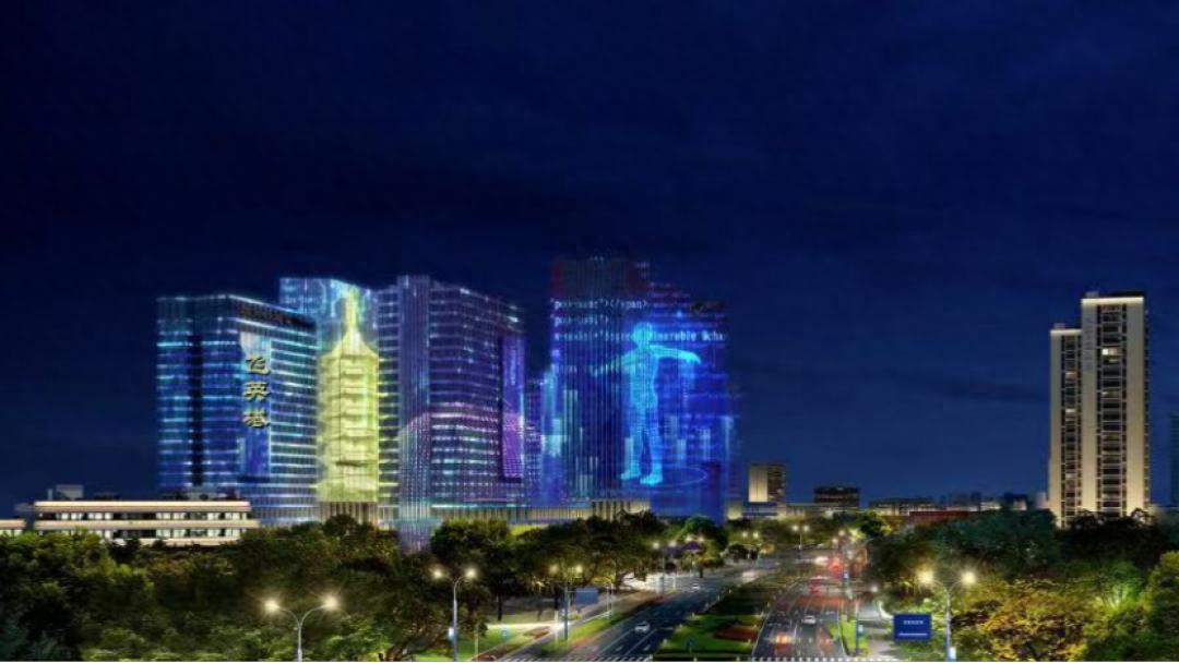 夜幕下的吴兴：40万盏LED灯点亮城市，打造绚丽多彩的东部新城夜景  第1张