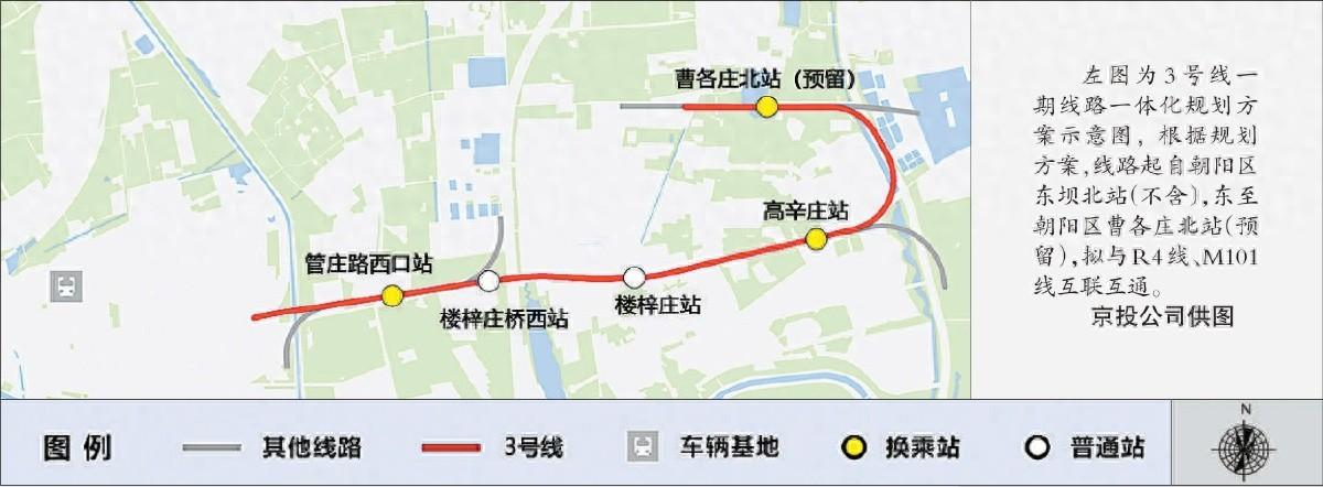 北京轨道交通 3 号线一期规划公示，将服务使馆区并与多线互联互通