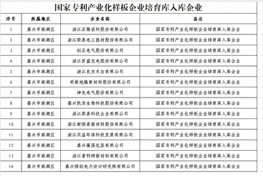 嘉兴南湖 14 家企业入选国家样板企业培育库，全省位列第一梯队  第1张