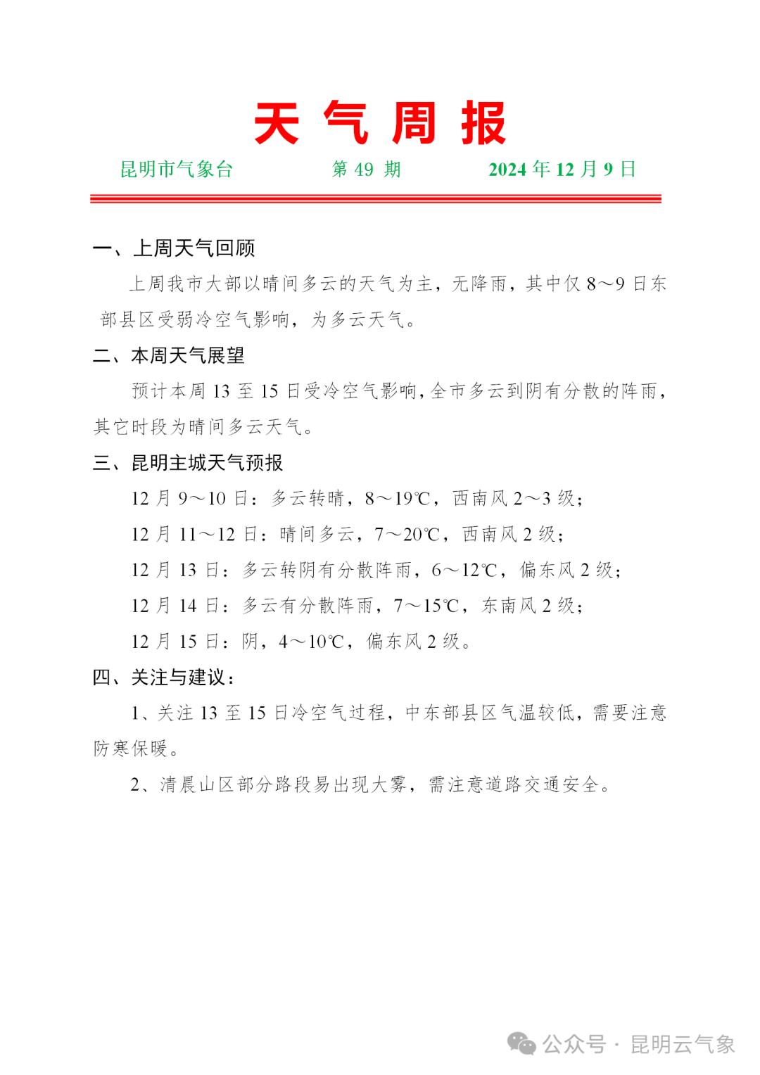 惊！暖阳即将消失，全国大降温来袭，昆明最高气温暴跌8℃  第2张