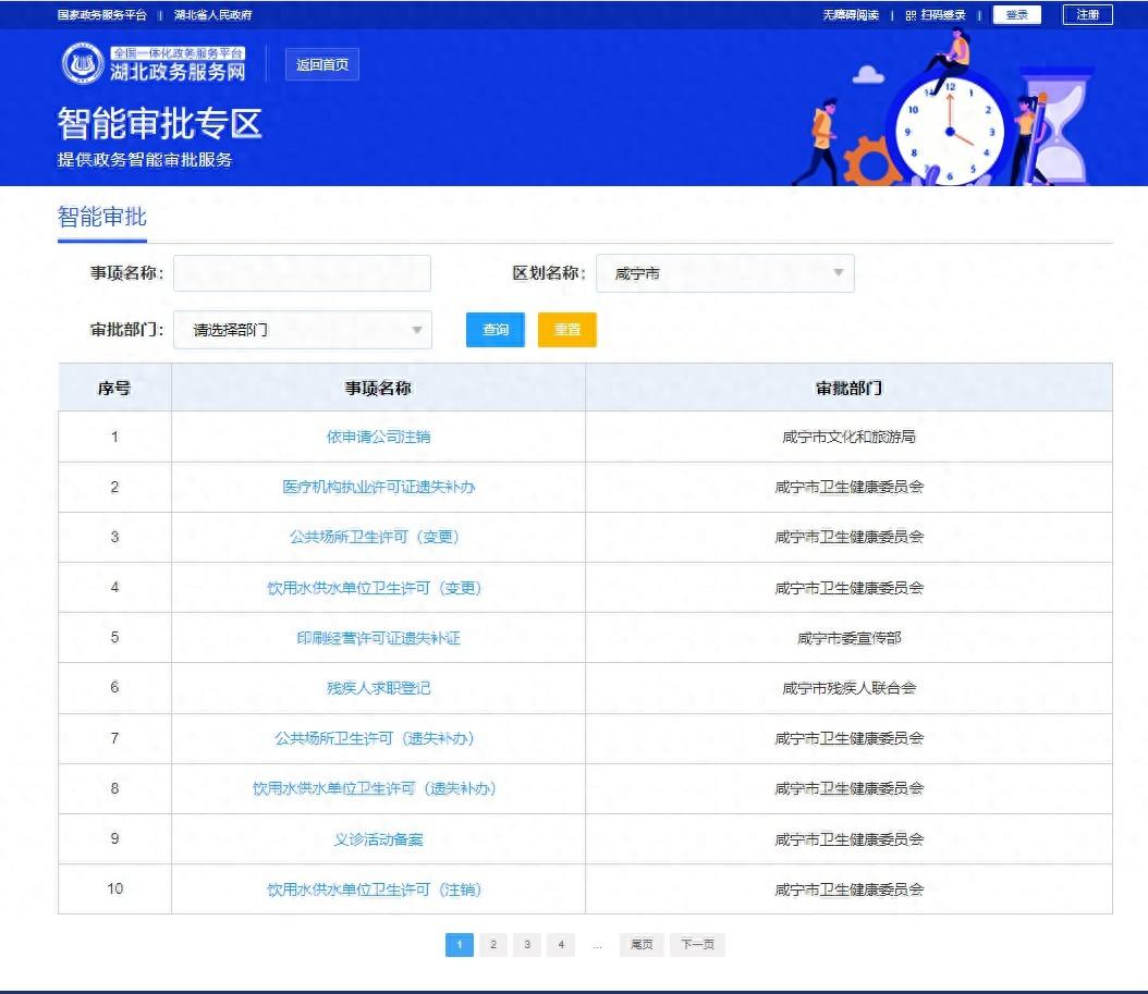 湖北省政务服务网咸宁市智能办系统上线，350 项智能办事项实现全自动审批  第1张