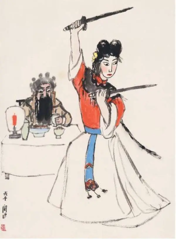 10 月 11 日重阳节，中国戏曲人物画研究会将戏画主题水墨扇面带进敬老院，你知道吗？  第6张
