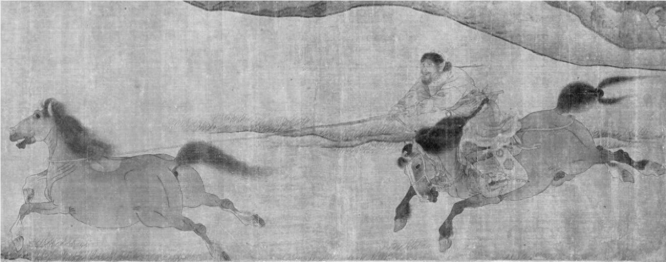 国宝级书画真迹亮相！金杨微二骏图卷带你领略女真人驯马的震撼场面