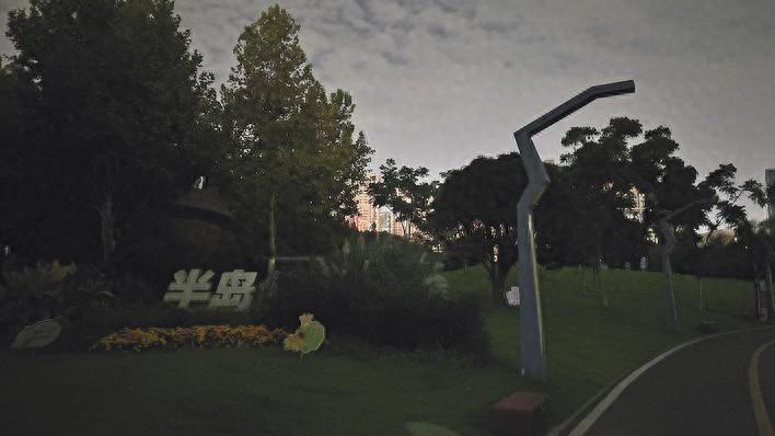 半岛公园路灯不亮十几天，居民摸黑出行，何时能解决？