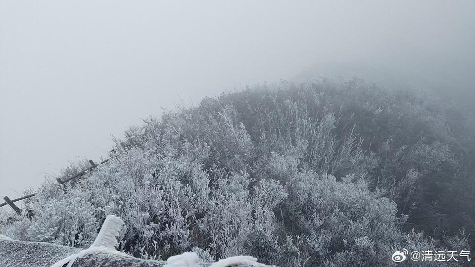 广东人注意！冷空气来袭，清远惊现雾凇冰冻，冰雪童话世界等你来体验  第2张