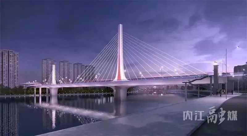 内江麻柳坝大桥即将通车！2025年元旦前，市民将迎来夜间璀璨新地标  第2张