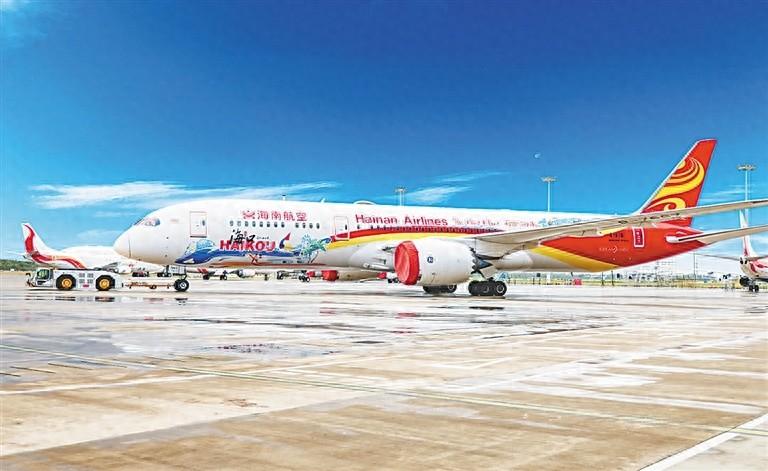 涂装完成的海口号 B787 宽体客机，带你领略海口的独特魅力