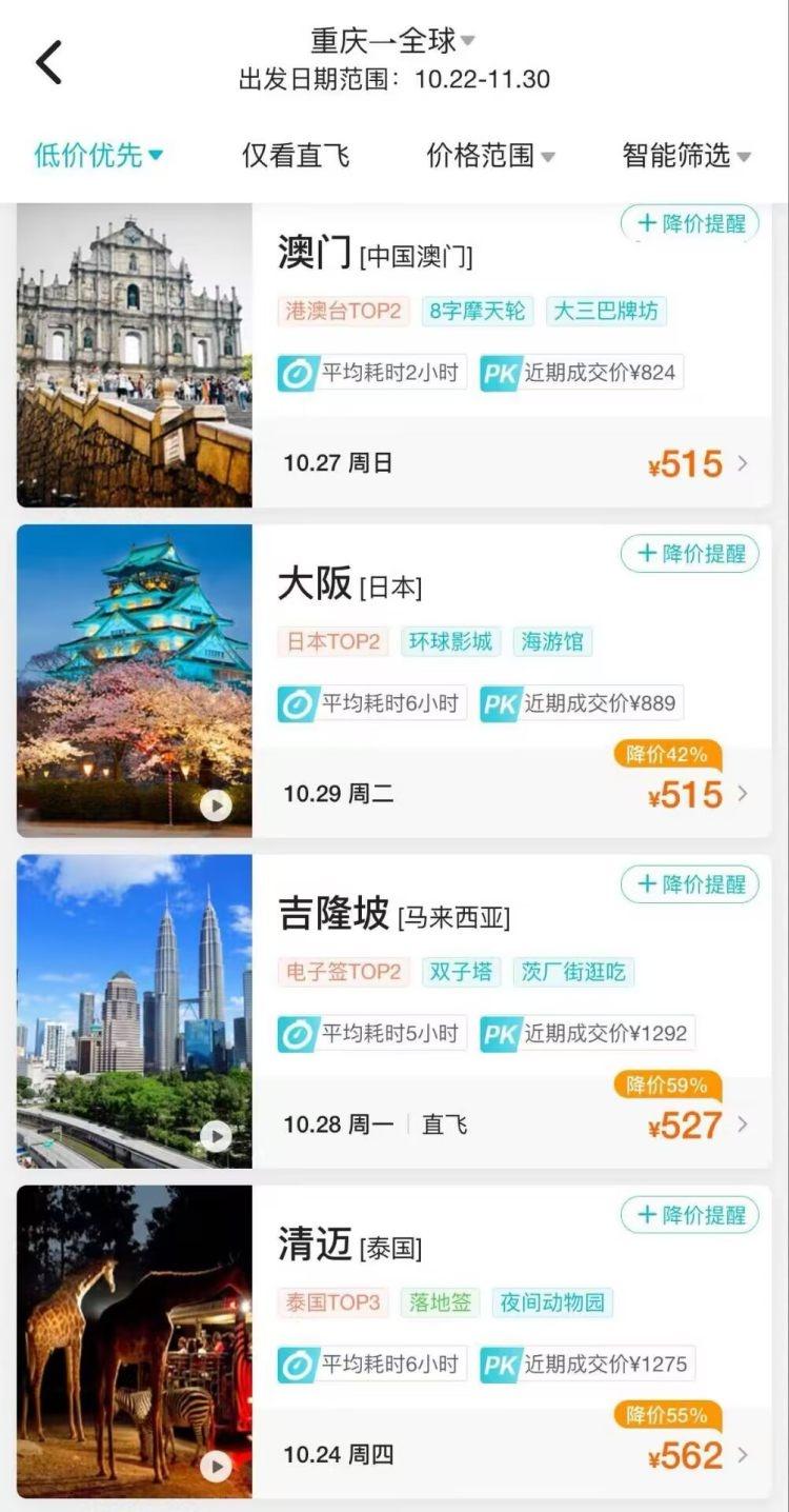 机票价格大跳水！重庆飞多地仅百元，比高铁还便宜  第2张