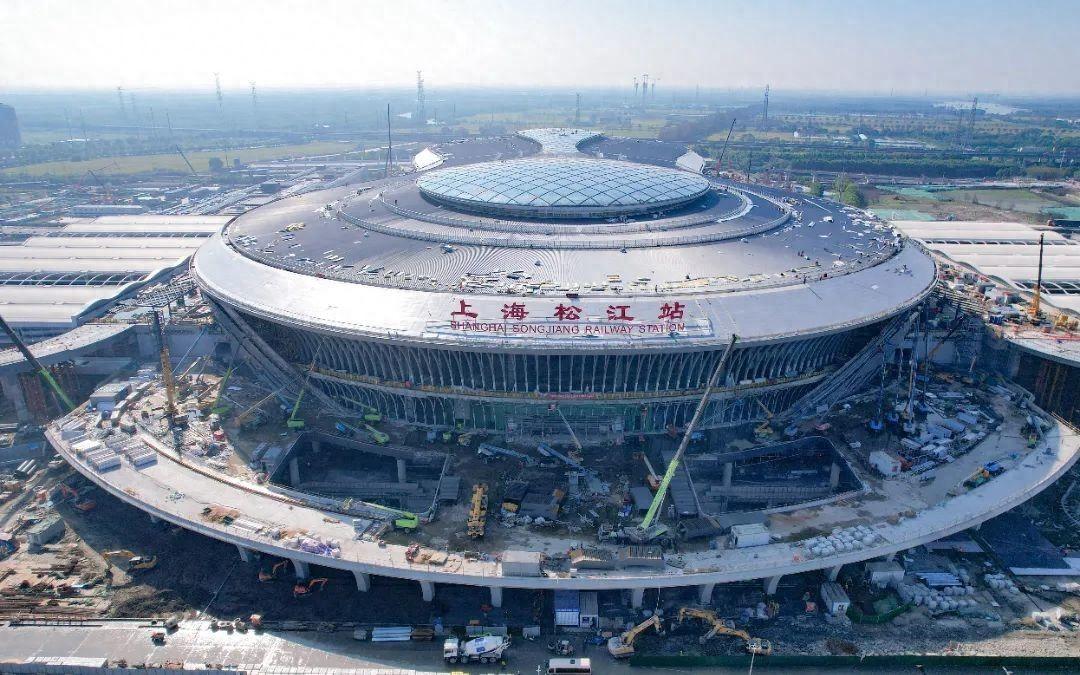 沪苏湖高铁最大新建站即将完工，松江枢纽将成长三角交通新地标  第1张