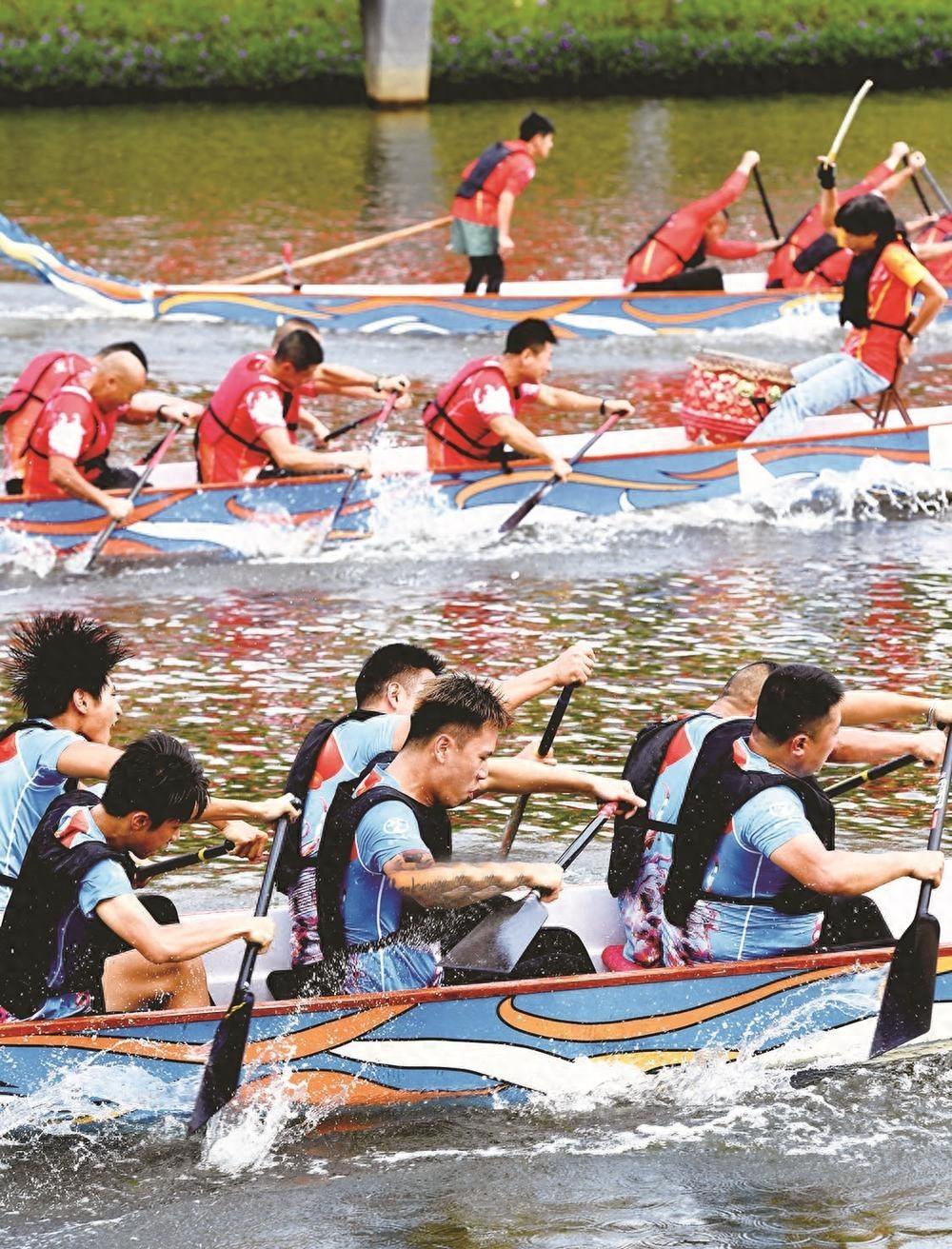 福州高新区轮船港滨水公园龙舟赛激情竞渡，规模空前  第1张