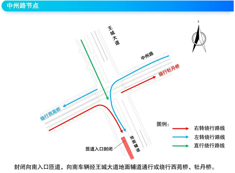 王城大桥伸缩缝更换改造工程详细绕行线路图来啦！速看  第3张