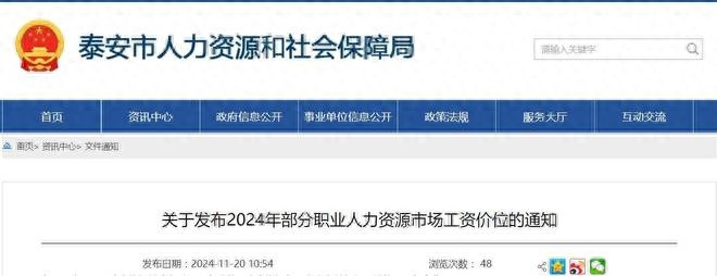 泰安 2024 年部分职业人力资源市场工资价位公布！你的工资在什么水平？  第1张