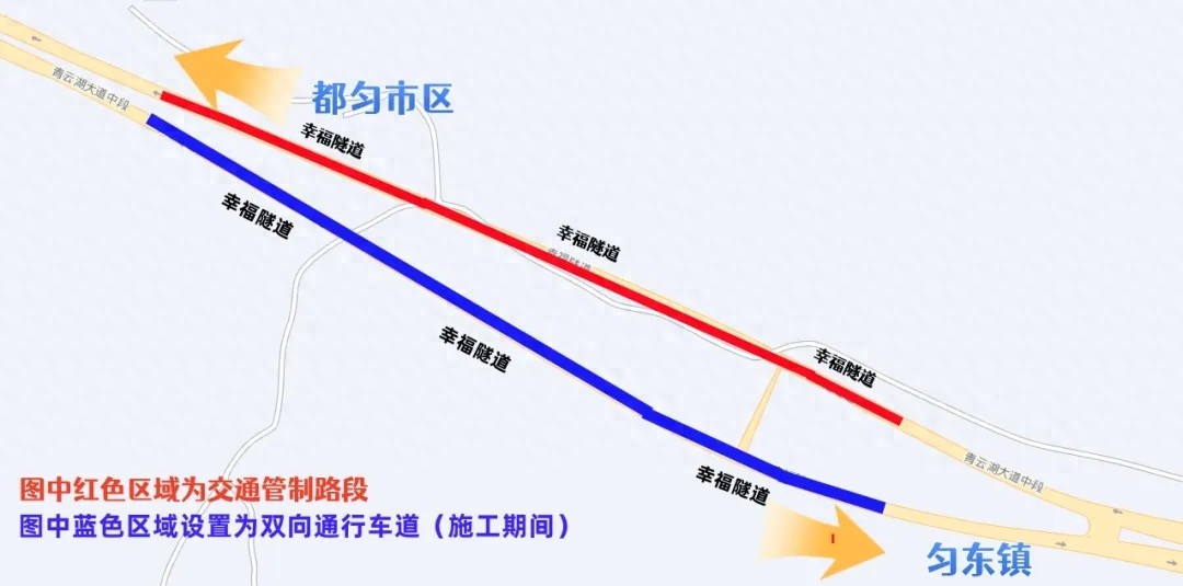 都匀市幸福隧道施工路段将进行交通管制，注意啦  第1张