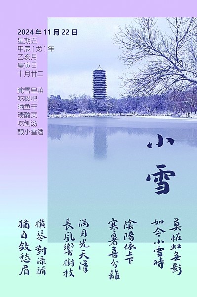 传统文化与现代设计的完美融合：小雪主题海报带你领略雪景韵致  第5张