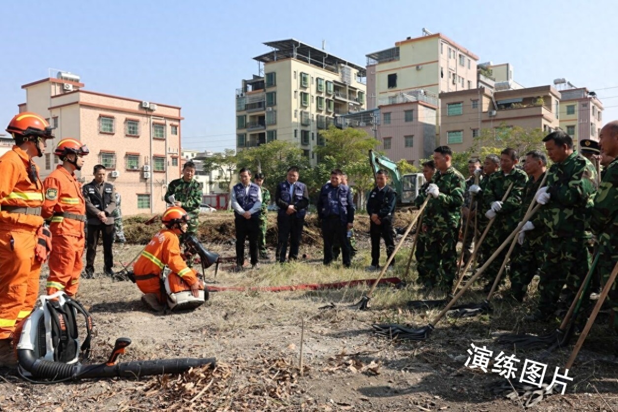 仲恺高新区沥林镇开展森林防灭火演练，确保冬季森林安全无虞