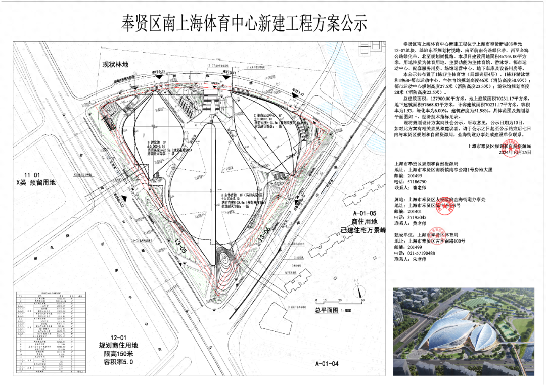 上海将新建一体育中心，造型似玉兰花，面积超 12 万平方米