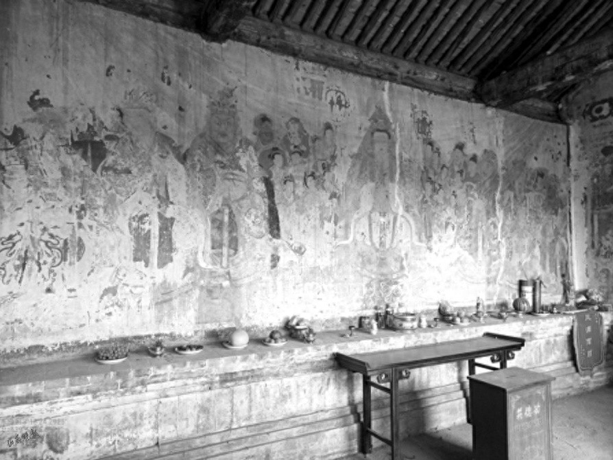 怀仁市新发现清代早期龙王庙，壁画彩绘精美，麒麟观月图保存完好  第1张