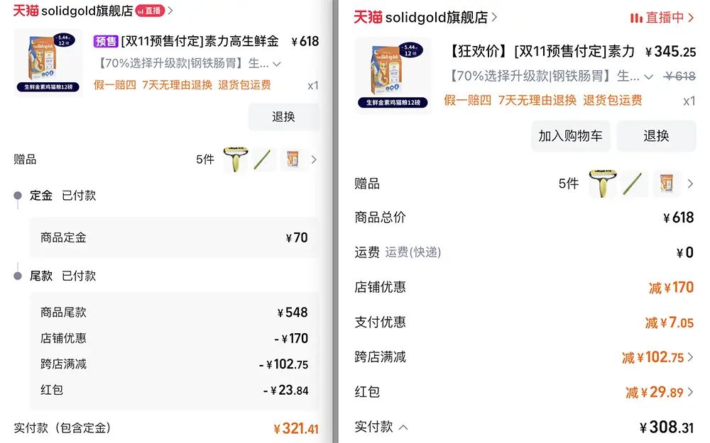 天猫双十一预售产品比直接购买更贵，消费者：这是在割韭菜吗？
