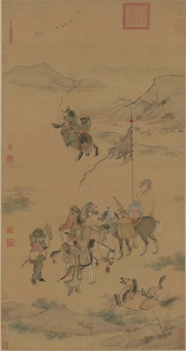 揭秘刘海粟书法大展：仇英秋原猎骑图与临摹之作的绝妙对比