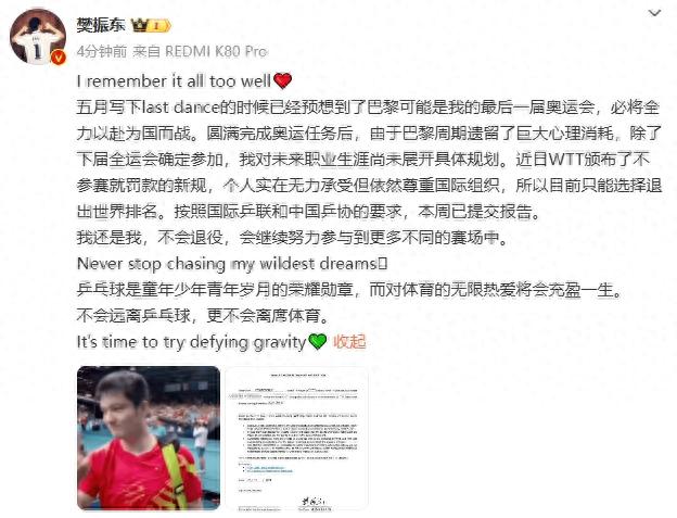樊振东和陈梦为何突然退出世界排名？背后真相令人心酸