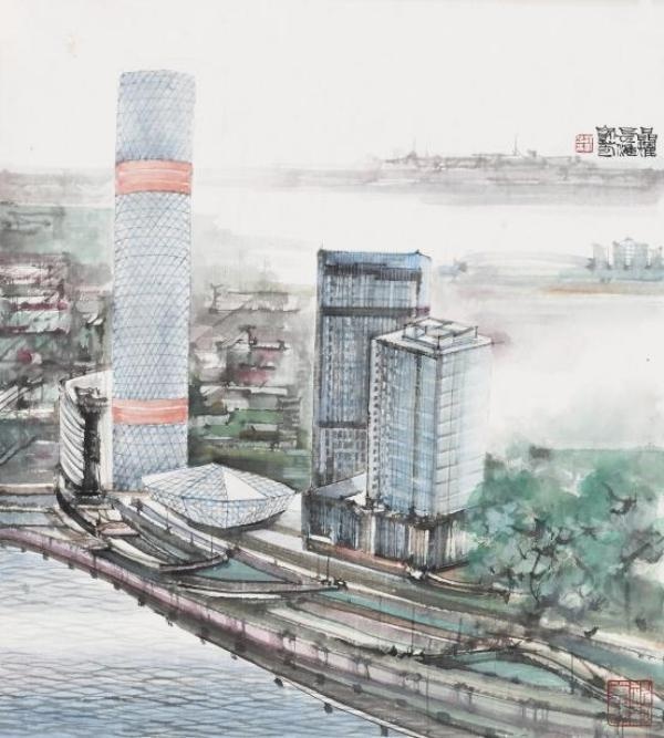 雄观江海，宝山意象：汪家芳水墨画展带你穿越时空，感受家乡巨变  第3张