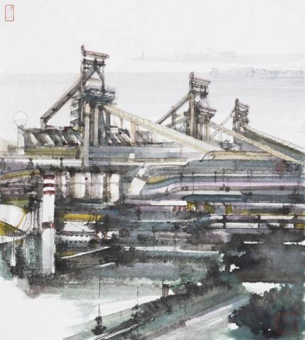 雄观江海，宝山意象：汪家芳水墨画展带你穿越时空，感受家乡巨变  第5张