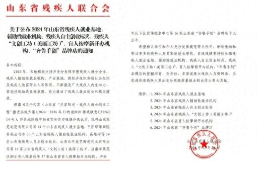 陵城区四家单位荣获省级荣誉，残疾人就业创业再创佳绩