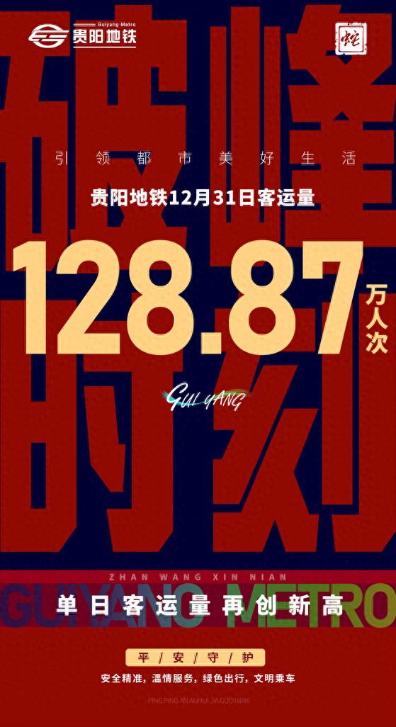 贵阳地铁2024年跨年夜创历史新高，单日客运量首次突破100万大关  第1张