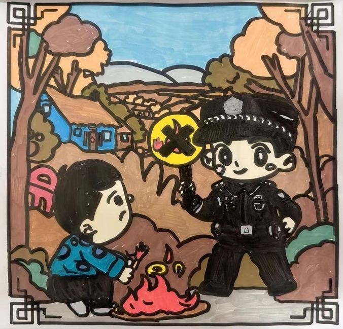春节安全知识宣传遇瓶颈?看民警手绘作品来破局!  第2张