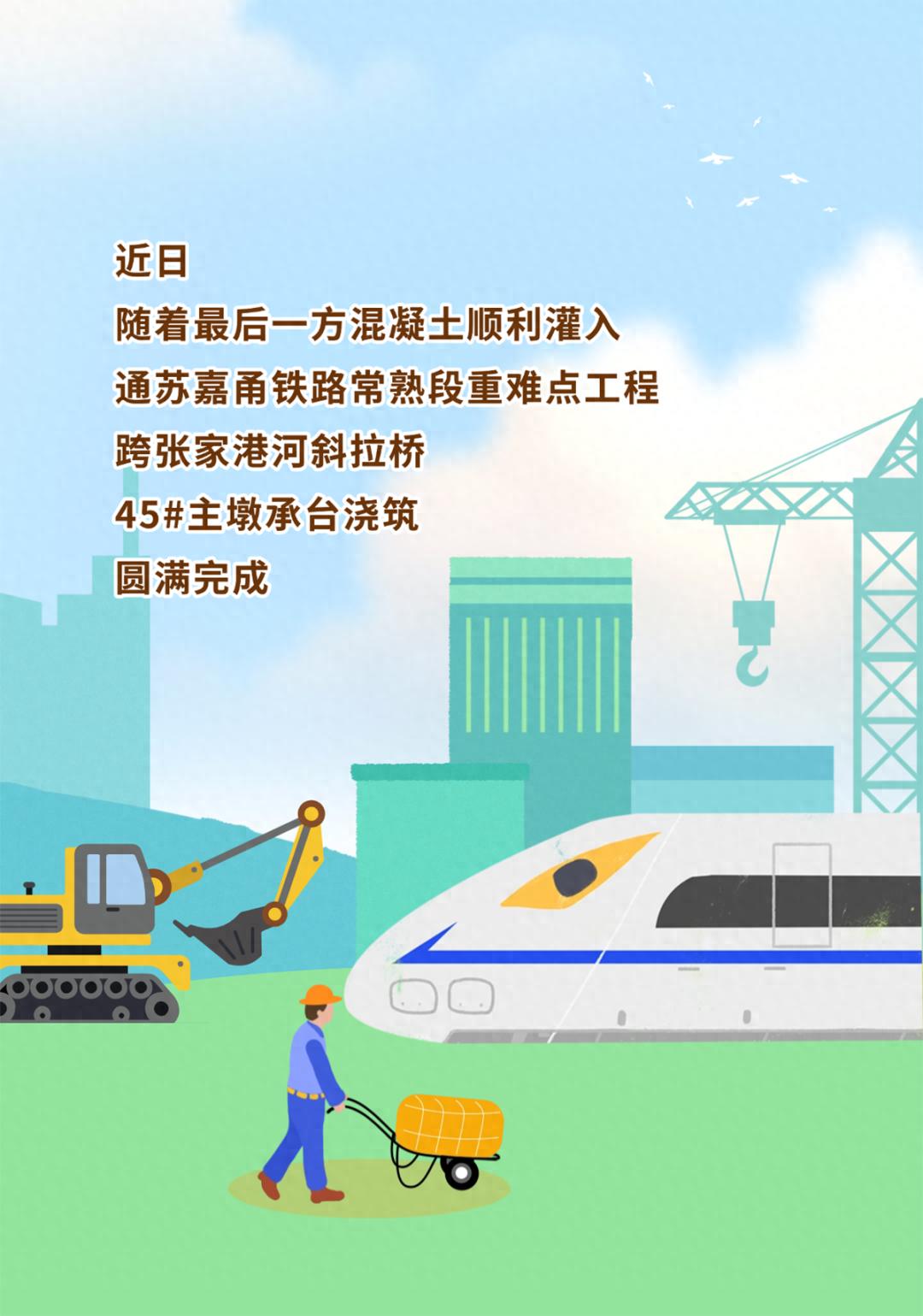 通苏嘉甬铁路常熟段跨张家港河斜拉桥，45#墩承台浇筑难题如何破？