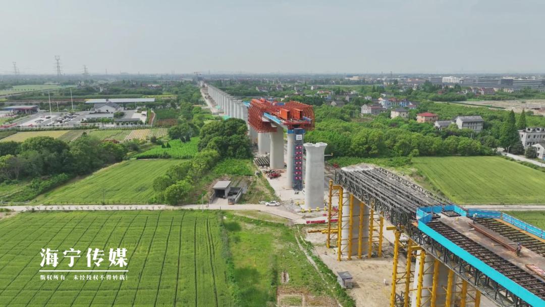 五一期间杭州机场高铁海宁段桥梁建设热火朝天，啥时能完工？  第2张