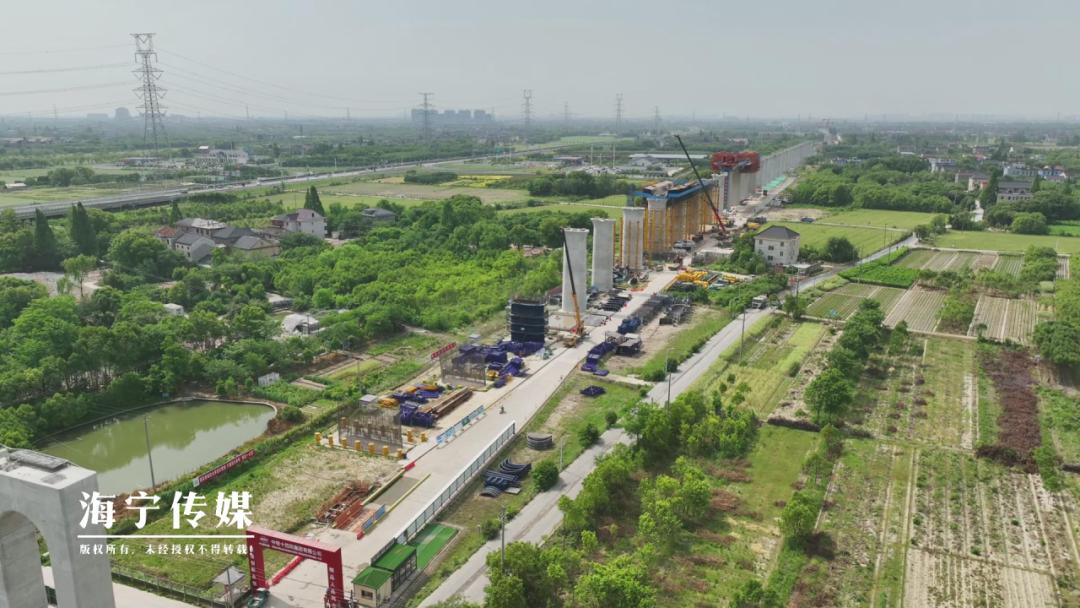 五一期间杭州机场高铁海宁段桥梁建设热火朝天，啥时能完工？  第3张