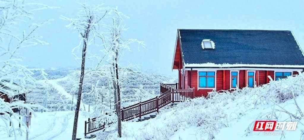 湖南多地突降大雪！2025年第一场雪，童话般的民宿你见过吗？  第1张