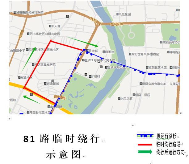 潍坊公交线路局部调整！受施工影响的你知道吗?  第7张