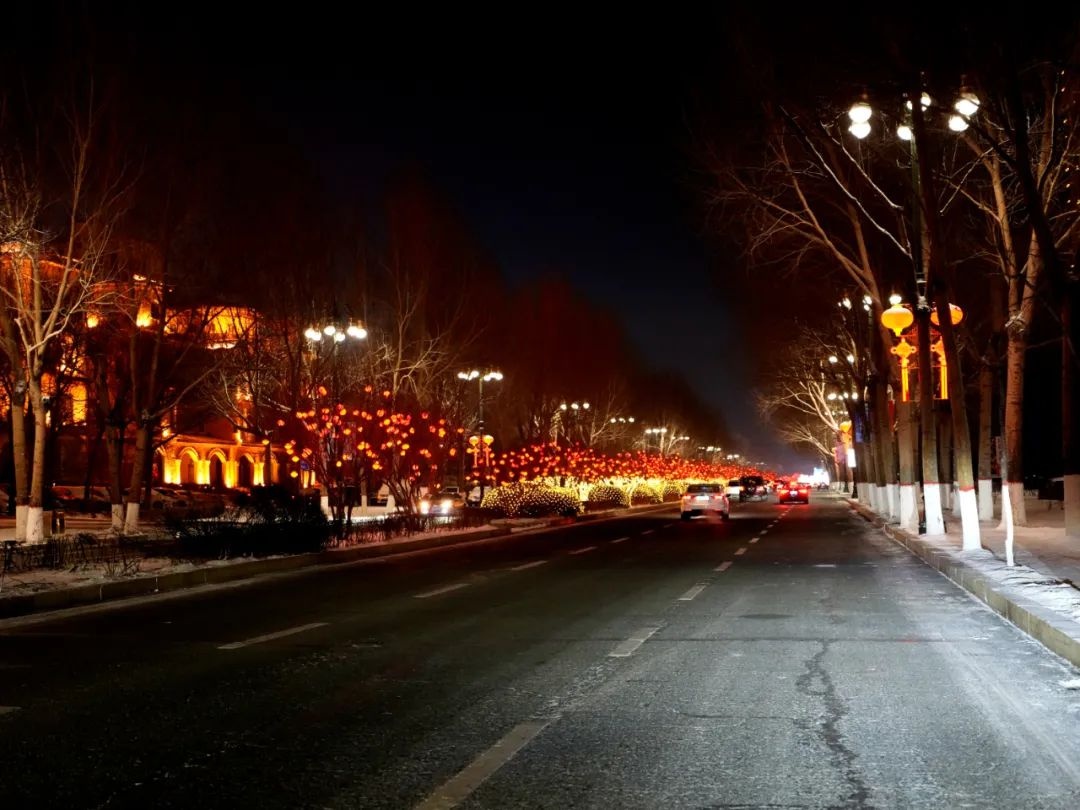 哈尔滨新区夜景大变样！22条街路灯饰悬挂完成，亚冬会氛围拉满  第3张