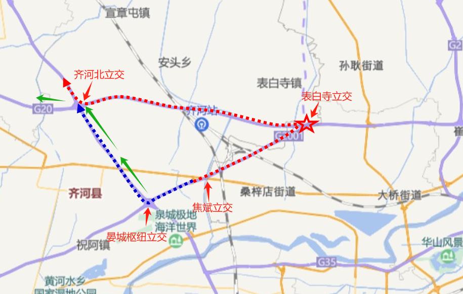 济南至宁津高速表白寺枢纽A、C匝道将从2025年4月封到2026年6月，咋绕行？  第4张