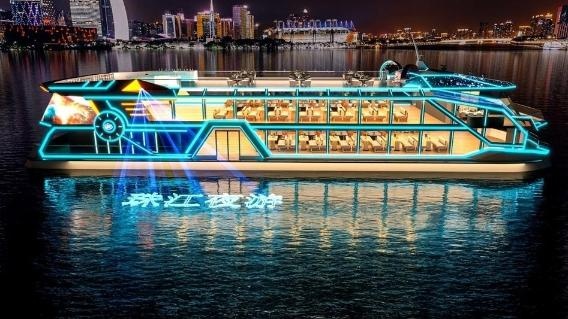 广州首艘3D全息投影游览船震撼登场！未来科技与赛博朋克风格完美融合，你准备好体验了吗？  第2张