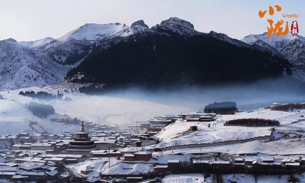 碌曲县初春雪景，为何让人心生敬畏与宁静？  第2张