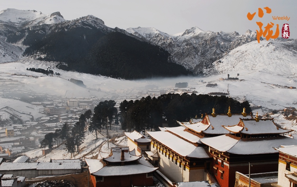 碌曲县初春雪景，为何让人心生敬畏与宁静？  第3张