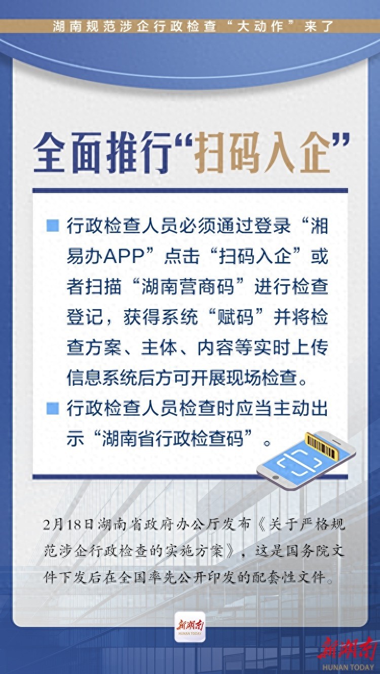 湖南率先全国规范涉企行政检查！扫码入企新规将如何改变企业命运？