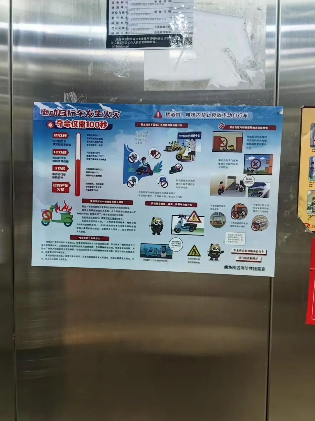 春节临近，你的电动自行车安全吗？上万份海报提醒居民注意消防安全  第3张