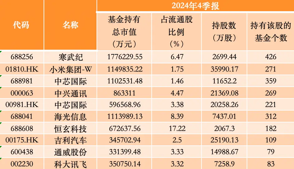 寒武纪、恒瑞医药、北方华创为何能跻身公募基金2024年四季度前十大重仓股？揭秘背后的投资逻辑  第2张