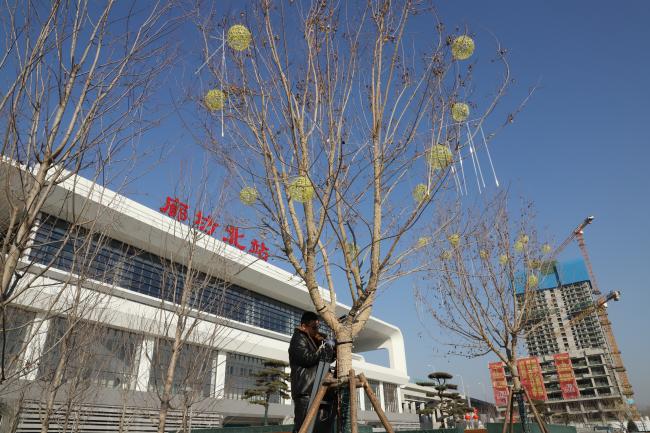 廊坊站前广场亮化工程惊艳亮相！你见过如此美轮美奂的节日灯光吗？  第2张