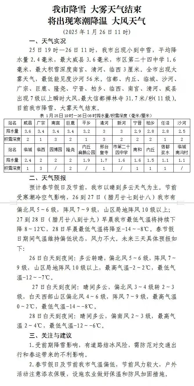 寒潮来袭，邢台气温骤降12℃！你的防寒措施准备好了吗？  第2张
