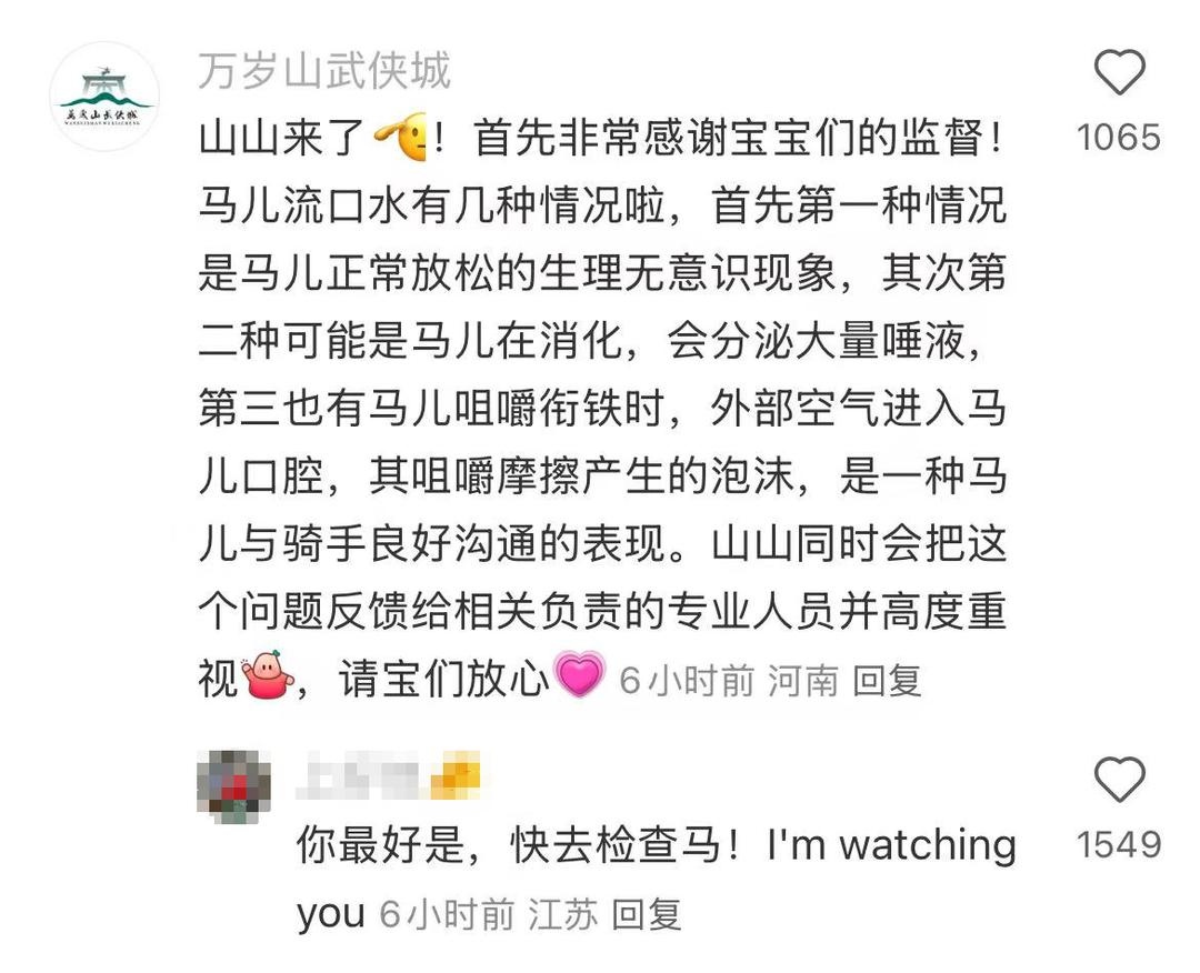 马儿流口水竟是正常现象？景区回应引网友热议